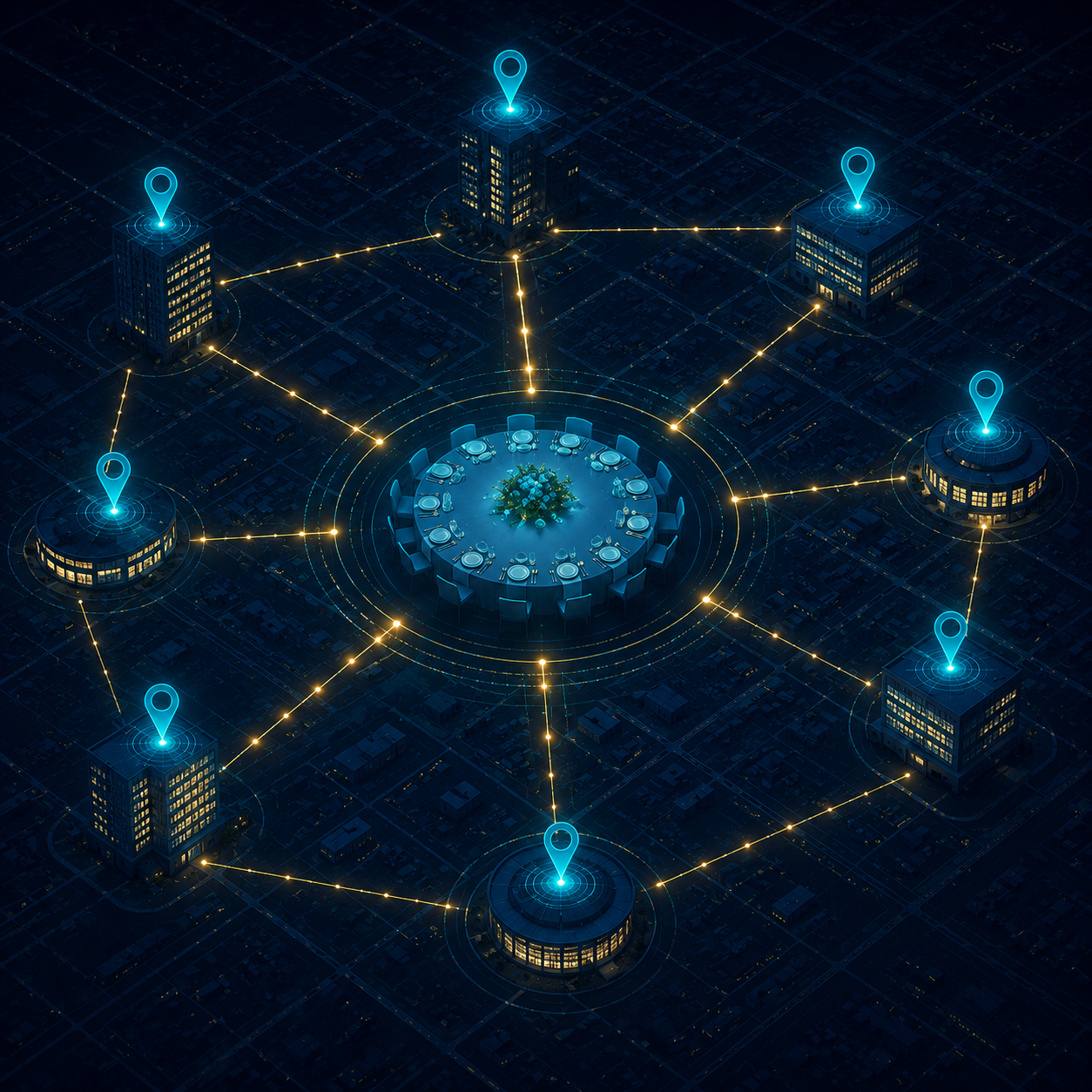 Catering lead network connecting venues and offices