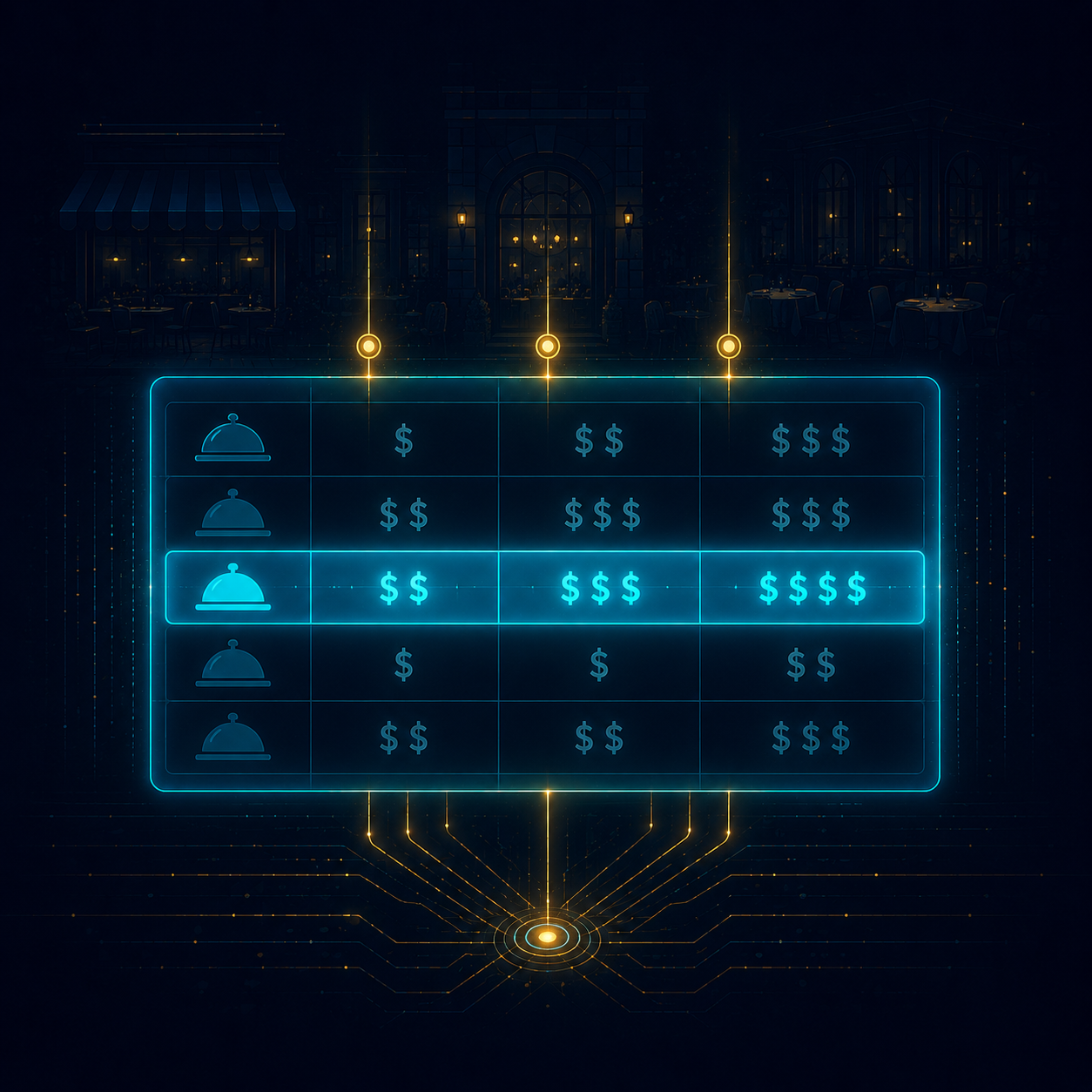Restaurant competitive price grid
